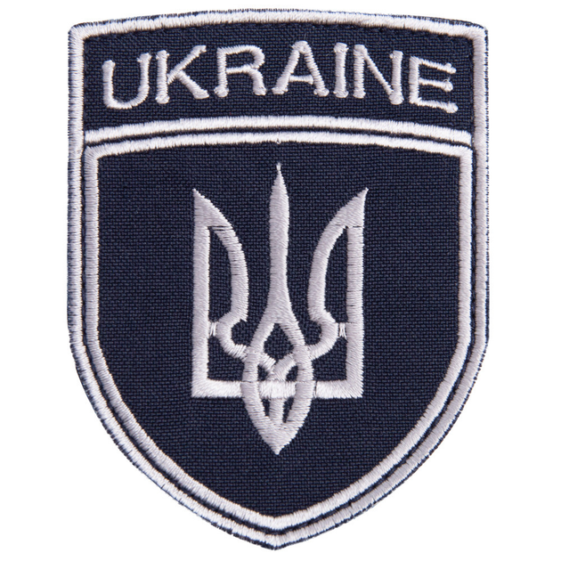 Шеврон нашивка на липучке Укрзалізниця Україна 7х9 см борт срібло - изображение 1