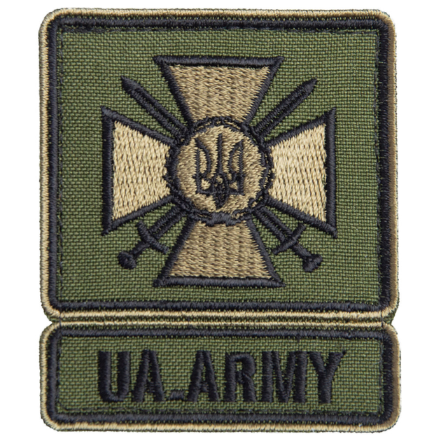 Шеврон нашивка на липучке UA.ARMY 6х7 см - изображение 1
