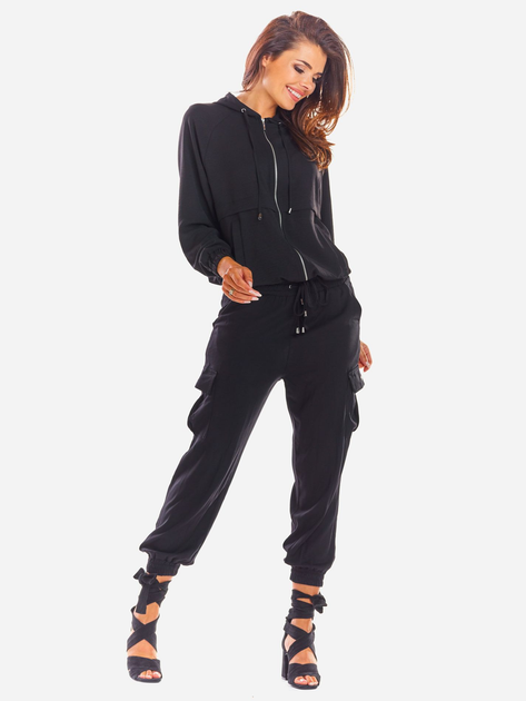 Толстовка на блискавці з капюшоном жіноча Awama A294 106788 L-XL Чорна (5902360539884) - зображення 5