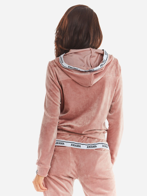 Bluza damska rozpinana streetwear welurowa Awama A373 212885 L Różowa (5902360550957) - obraz 2
