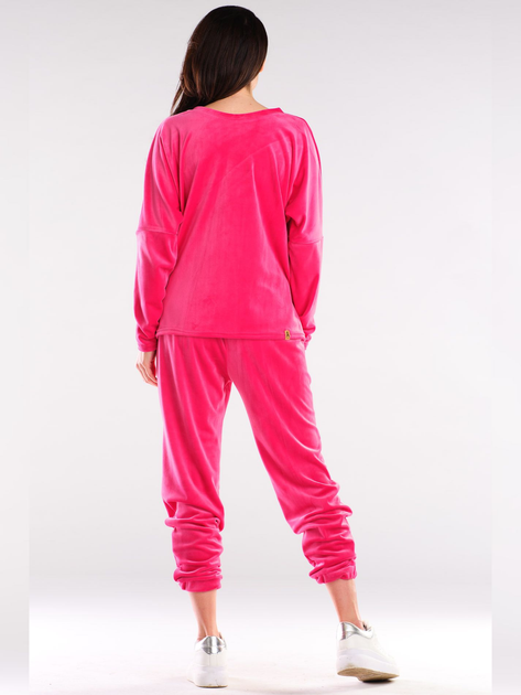 Bluza damska bez kaptura welurowa Awama A417 1132569 One Size Różowa (5902360554849) - obraz 7