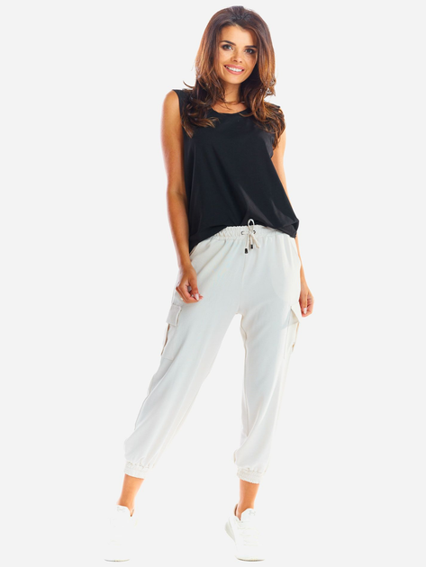 Spodnie dresowe damskie joggery Awama A293 106784 XL Beżowe (5902360539761) - obraz 3