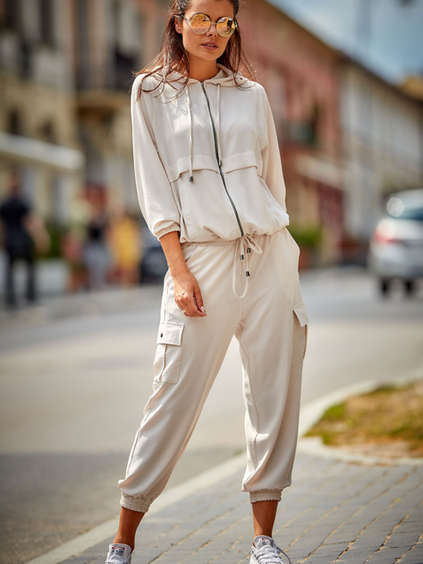 Spodnie dresowe damskie joggery Awama A293 106784 XL Beżowe (5902360539761) - obraz 7