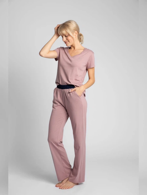 Spodnie od piżamy damskie bawełniane LaLupa LA016 381199 S Pudrowe (5903887607957) - obraz 3