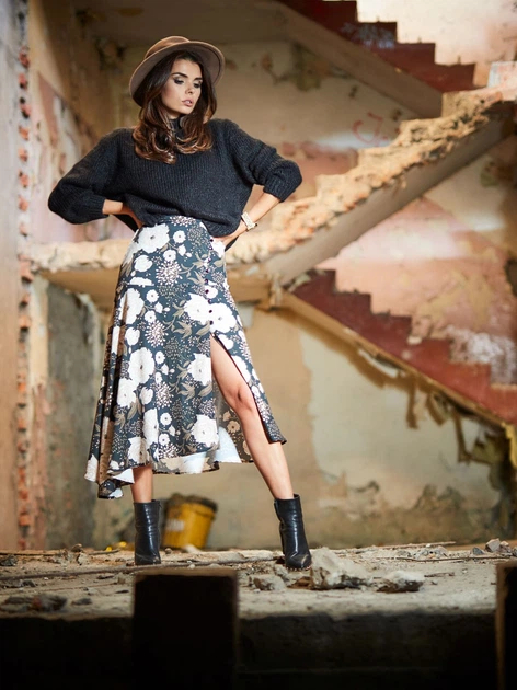 Spódnica trapezowa damska midi Awama A328 106892 XL Brązowa (5902360545144) - obraz 8