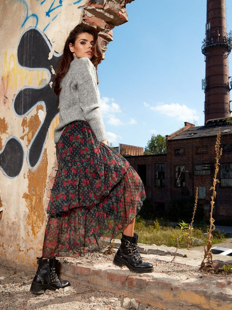 Spódnica z falbanami damska midi Awama A331 106898 L/XL Wielokolorowa (5902360545267) - obraz 7