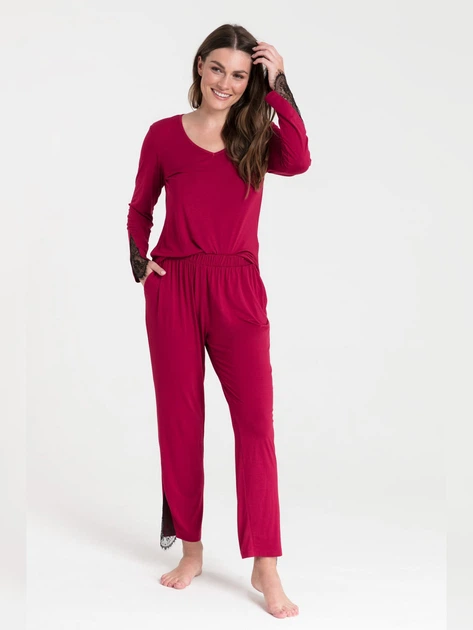 Піжамні штани жіночі LaLupa LA073 1104411 M Бордові (5903887646796) - зображення 3