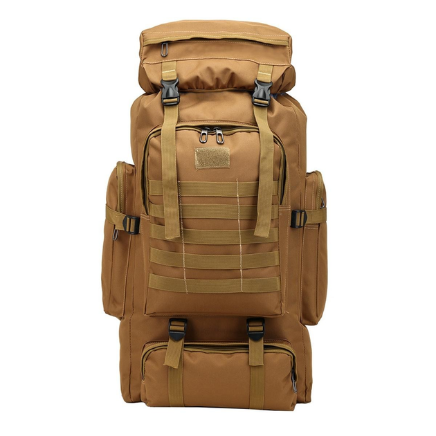 Рюкзак тактический 80 литров ВСУ водостойкий , военный рюкзак Oxford 600D Койот - изображение 2