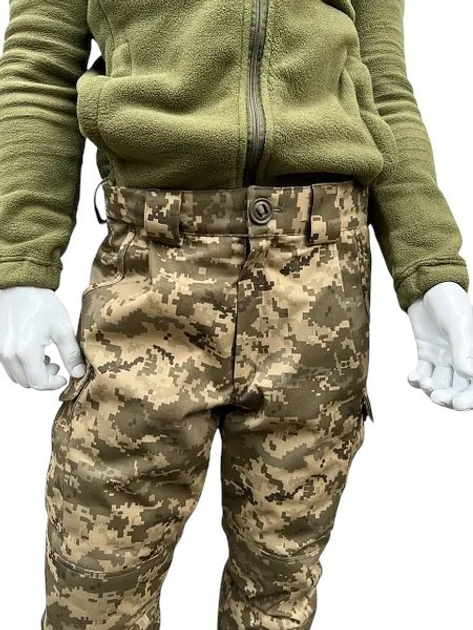 Статутні тактичні зимові військові штани на шерстипоні піксель ММ-14, ШВВЗ з утеплювачем 56/7 - зображення 2