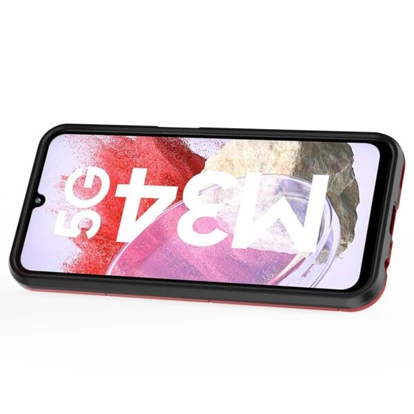 Чехол с подставкой Deexe Hybrid Case для Samsung Galaxy M34 - Red - изображение 2