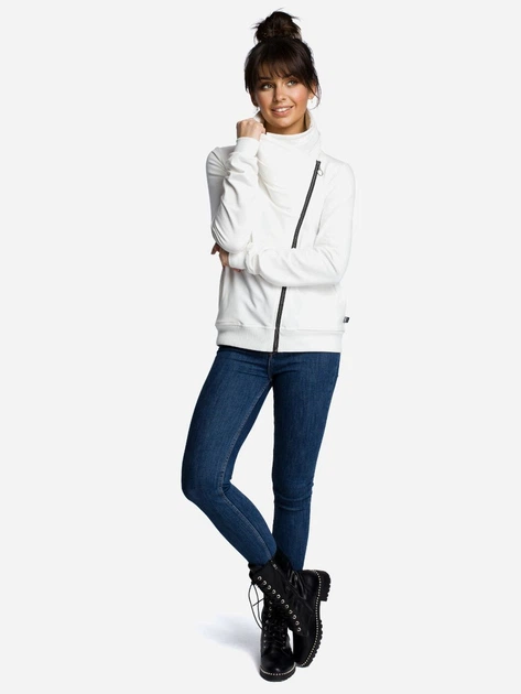Толстовка на блискавці без капюшона жіноча BeWear B071 87019 M Екрю (5903068409127) - зображення 4