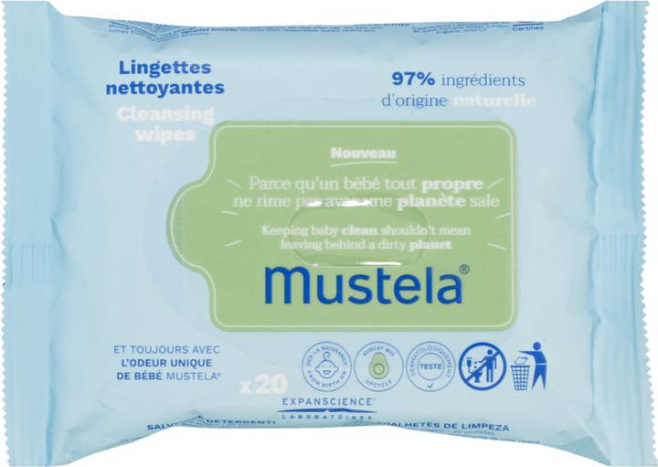 Kosmetyczne chusteczki nawilżane Mustela Avocado Cleansing Wipes 60 szt (3504105037864) - obraz 1