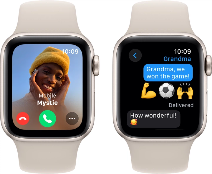 Smartwatch Apple Watch SE (2023) GPS 40mm Starlight Aluminium Case with Starlight Sport Band - S/M (MR9U3) - obraz 4