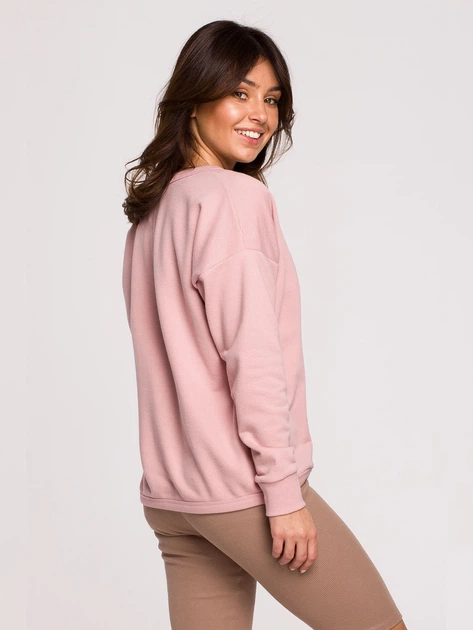 Bluza damska bez kaptura elegancka BeWear B225 1130347 S Pudrowa (5903887655941) - obraz 2