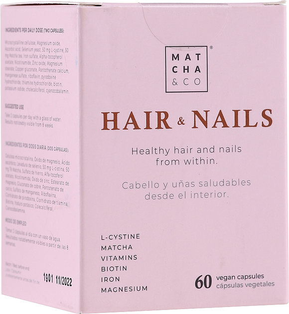 Witaminy Matcha&Co Hair&Nails do włosy i paznokcie 60 Capsules (8437017961222) - obraz 2