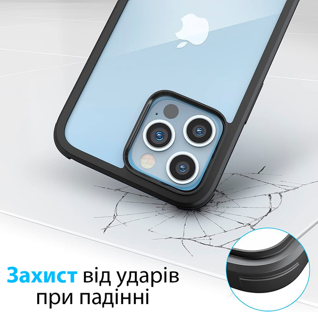 Чехол FlexGear [нового поколения] со встроенным защитным экраном из закаленного стекла для iPhone 13 Pro Black (502307120-X0030AWMQD) - изображение 5