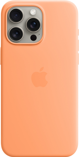 Акция на Панель Apple MagSafe Silicone Case для Apple iPhone 15 Pro Max Orange Sorbet (MT1W3ZM/A) от Rozetka