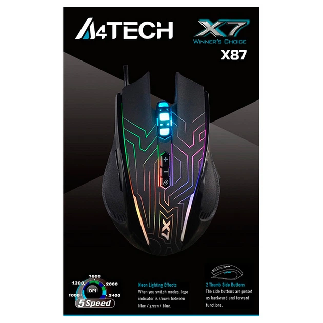 Миша ігрова A4Tech X87 Maze - Фото 3 Миша ігрова A4Tech X87 Maze - изображение 3