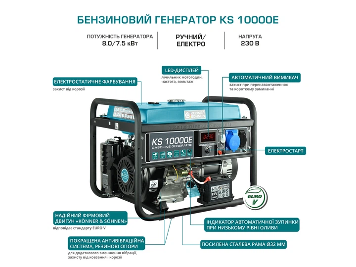 Генератор бензиновый Konner&Sohnen KS 10000E - изображение 8
