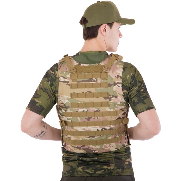 Розвантажувальний жилет універсальний на 4 кишені Military Rangers ZK-5516 Колір: Камуфляж Multicam - зображення 2