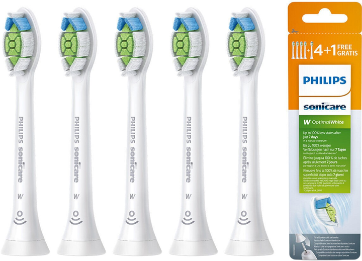 Насадки для електричної зубної щітки Philips Sonicare W2 Optimal White HX6065/10 (5 шт) - зображення 1