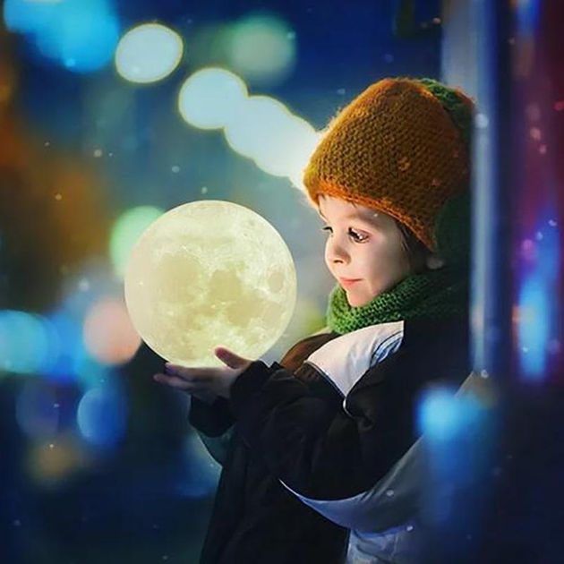 Популярный дизайнерский Ночник MOON LAMP 15 см на аккумуляторе с пультом - изображение 3