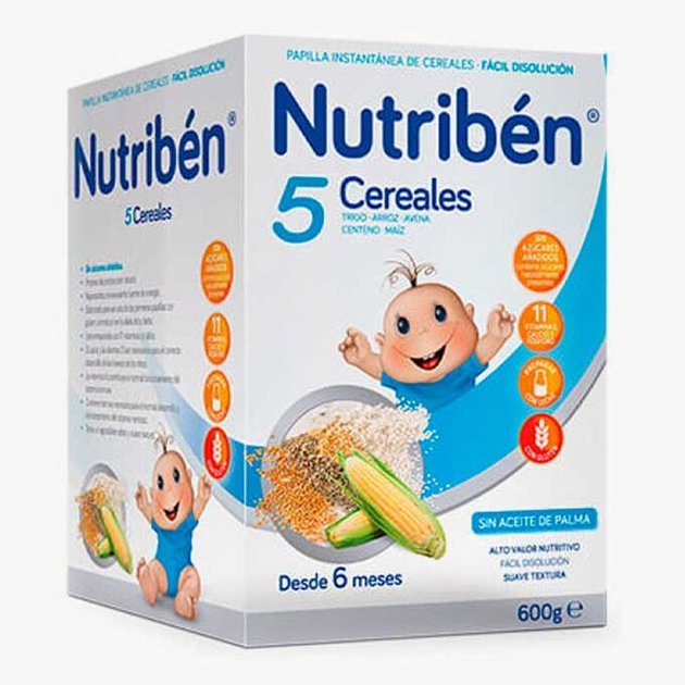 Дитяча мультизлакова каша Nutriben Nutribn 5 Cereals 600 г (8430094056300) - зображення 1