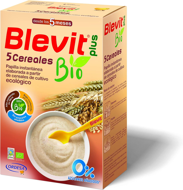 Kaszka wieloziarnista dla dzieci Ordesa Blevit Bio 5 Organic Cereals 300 g (8426594098704) - obraz 1