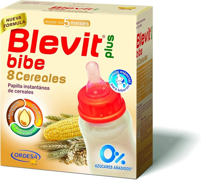 Kaszka wieloziarnista dla dzieci Ordesa Blevit Papilla 8 Cereals For Baby Bottle 600 g (8426594056193) - obraz 1