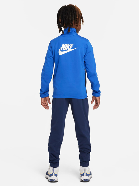 Подростковый спортивный костюм (толстовка + штаны) для мальчика Nike K Nsw Tracksuit Poly Fz Hbr FD3067-480 137-147 см Game Royal/Midnight Navy/White (0196607053249) 