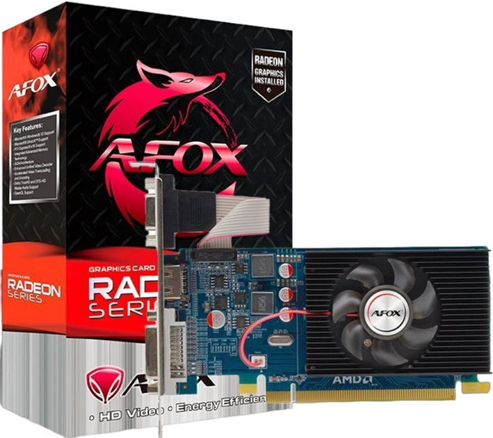 Karta graficzna AFOX PCI-Ex Radeon HD6450 1GB GDDR3 (64bit) (625/1066) (1 x DVI-D, 1 x HDMI, 1 x VGA) (AF6450-1024D3L9) - obraz 4