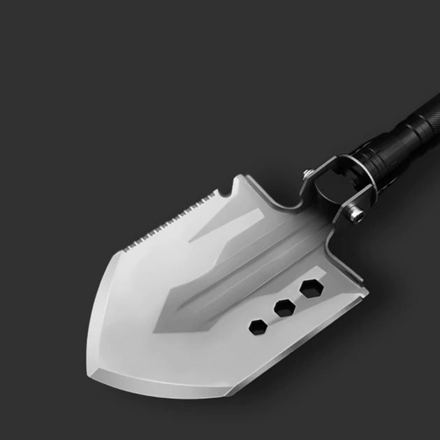 Багатофункціональна лопата з сокирою та ліхтарем Jiuxun Tools 9в1 - зображення 2