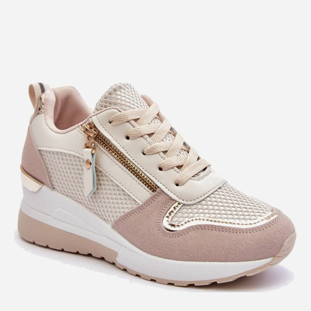 Sneakersy damskie na koturnie Sivan 39 Beżowy/Biały (5905677659429) - obraz 3