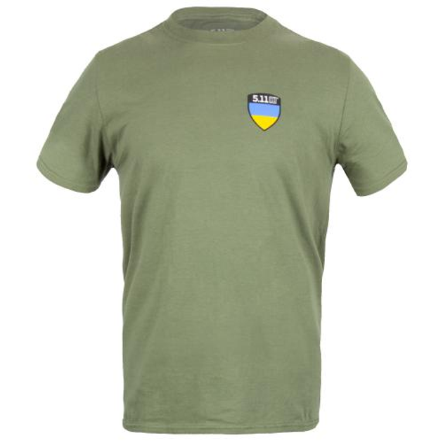 Футболка з малюнком 5.11 Tactical Shield Ukraine Лімітована Серія Military Green M - зображення 2