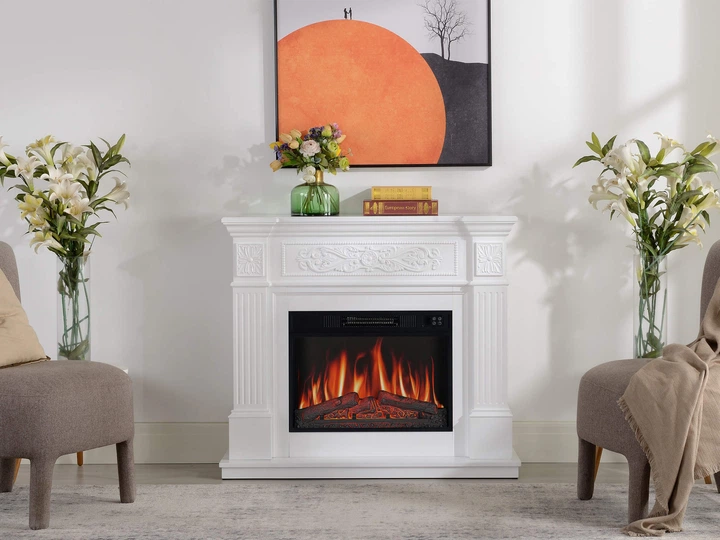 Каминокомплект ArtiFlame Toscana с эффектом пламени, обогревом и звуком горения огня Белый - изображение 8