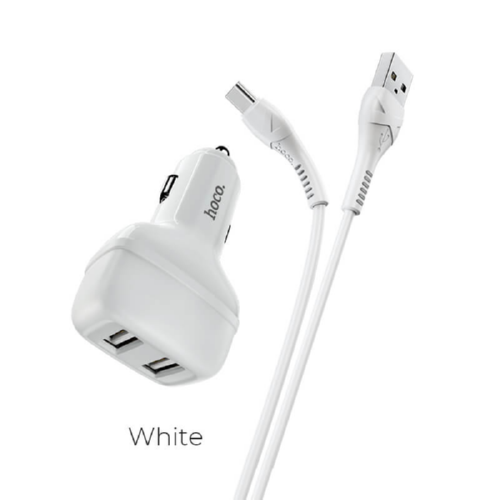 Адаптер HOCO автомобильный Type-C Cable Leader Z36 2USB 2.4A white - изображение 2