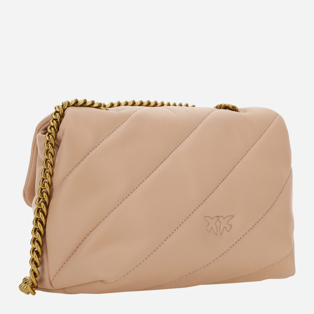 Torebka crossbody damska ze skóry naturalnej Pinko Love Mini Puff Shoulder Bag 100039A0F2 Pudrowa (8055209866331) - obraz 3