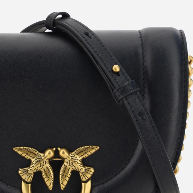 Torebka crossbody damska skórzana Pinko Round Click Shoulder Bag 101969A0QO Czarna (8057769174635) - obraz 3