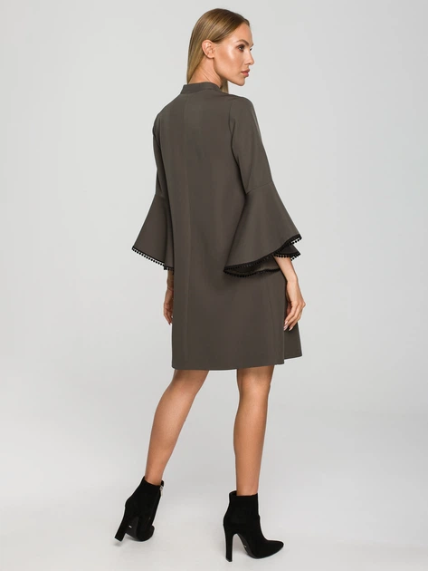 Sukienka trapezowa damska Made Of Emotion M698 L Khaki (5903887673679) - obraz 4