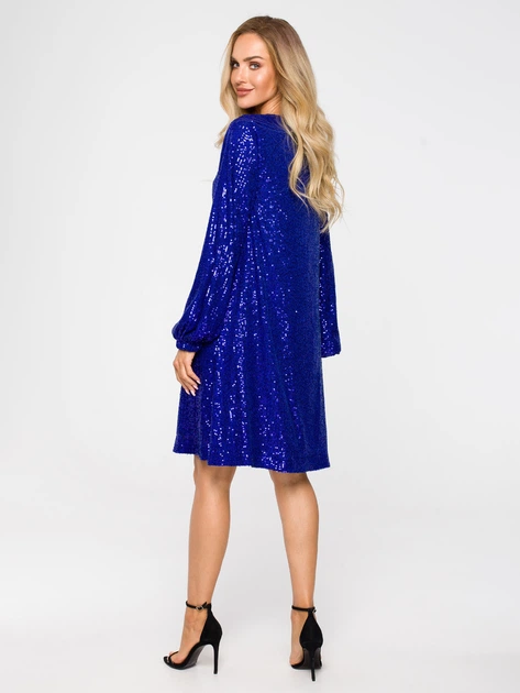 Sukienka damska cekinowa Made Of Emotion M715 S Granatowa (5903887691383) - obraz 4