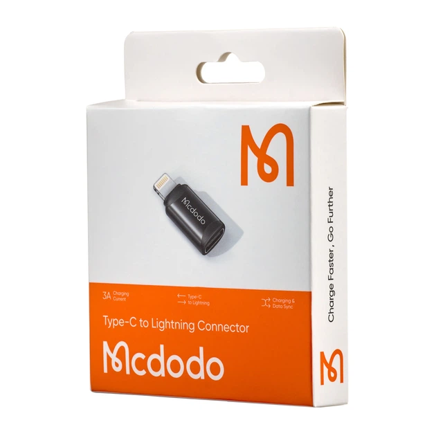 Адаптер McDodo Type-C to Lightning Connector OT-7680 Black - Фото 2 Адаптер McDodo Type-C to Lightning Connector OT-7680 Black - изображение 2
