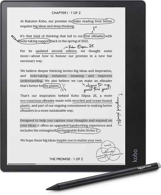 Электронная книга 10.3" Kobo Elipsa 2E 32Gb Wi-Fi Черная – фото, отзывы ...