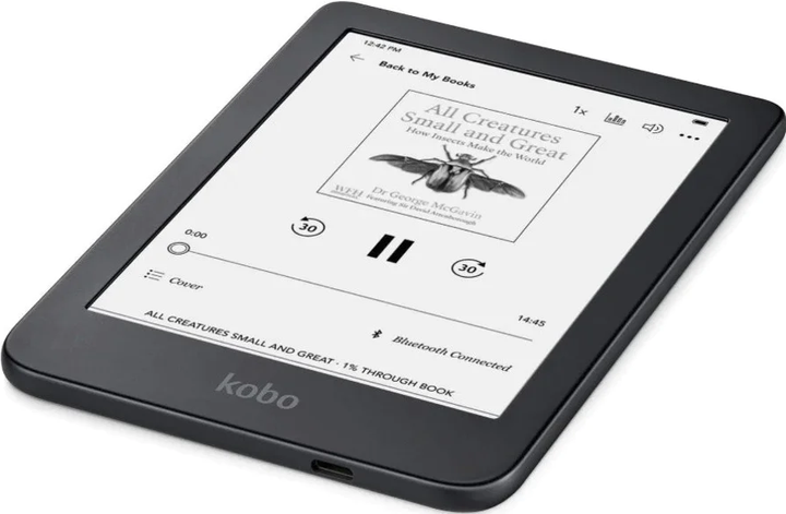 Електронна книга 6" Kobo Clara 2E / 32Gb / Linux / Wi-Fi / Bluetooth / Cенсорний E-Ink екран (1448 x 1072) / Настроювана яскравість / Вологозахищеність IPX8 / До 3 тижнів роботи від батареї / Синя (N506-KU-OB-K-EP) Б/В k1 - зображення 2