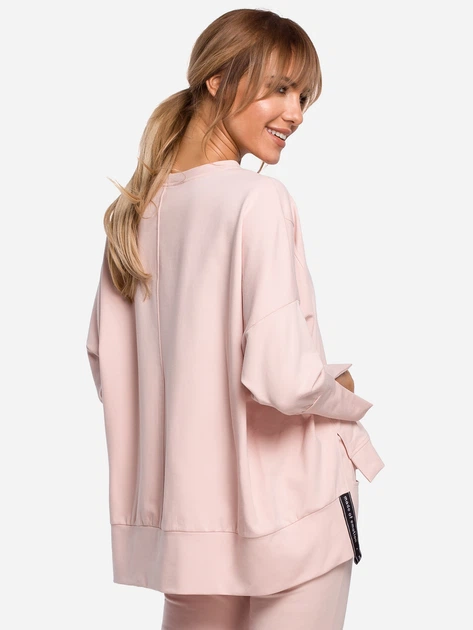 Bluza damska bez kaptura oversize Made Of Emotion M491 S/M Różowa (5903068474880) - obraz 2