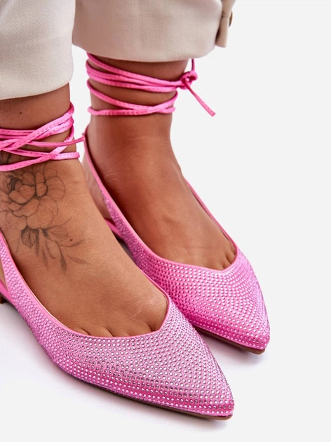Baleriny damskie bez pięty Jange 40 Różowe (5905677651461) - obraz 6