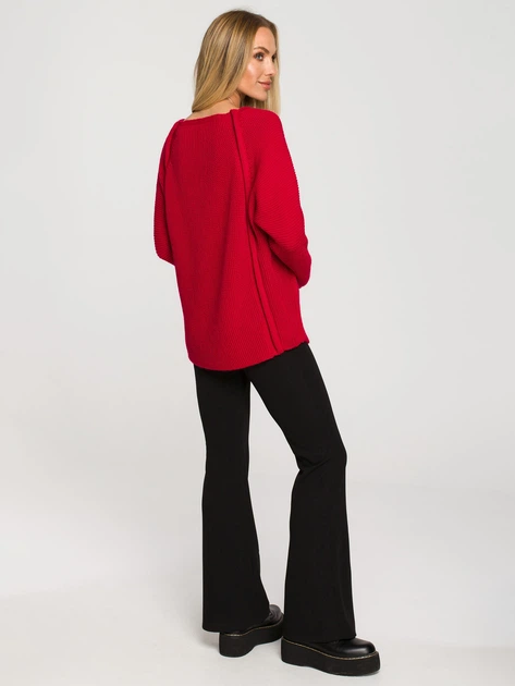 Sweter damski luźny Made Of Emotion M712 S/M Malinowy (5903887671514) - obraz 5
