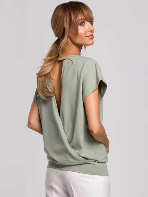 Bluzka damska z krótkim rękawem Made Of Emotion M498 M Pistachio (5903068476426) - obraz 2