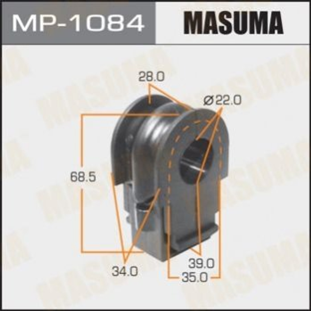 Втулки стабилизатора MASUMA MP1084 Nissan Qashqai, X-Trail 54613JG02A, 546133UB0A, 54613JD02B - изображение 1