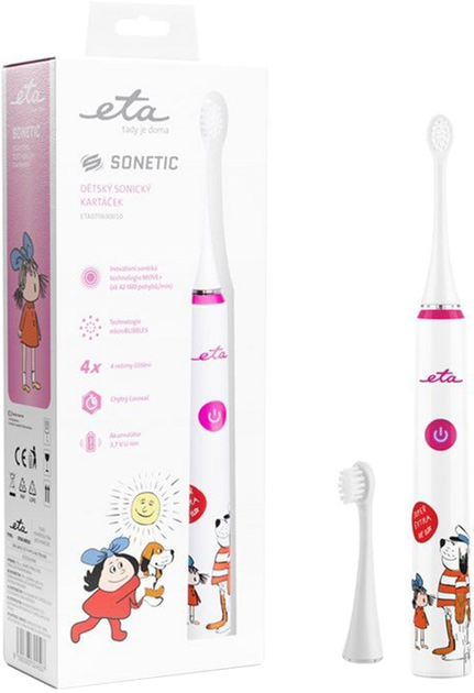 Електрична зубна щітка ETA Sonetic Kids 070690010 рожева (ETA070690010) - зображення 1