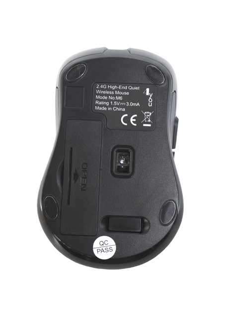 Миша комп'ютерна бездротова 4you M6 black (Тиха, 2.4 ГГц, 6 кн, 800-1600DPI, 12 місія гарантія) - зображення 7
